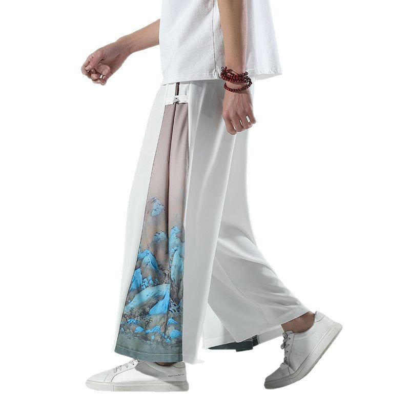 Buddha Stones 山と川の柄 メンズ ワイドレッグパンツ ポケット付き - image 16