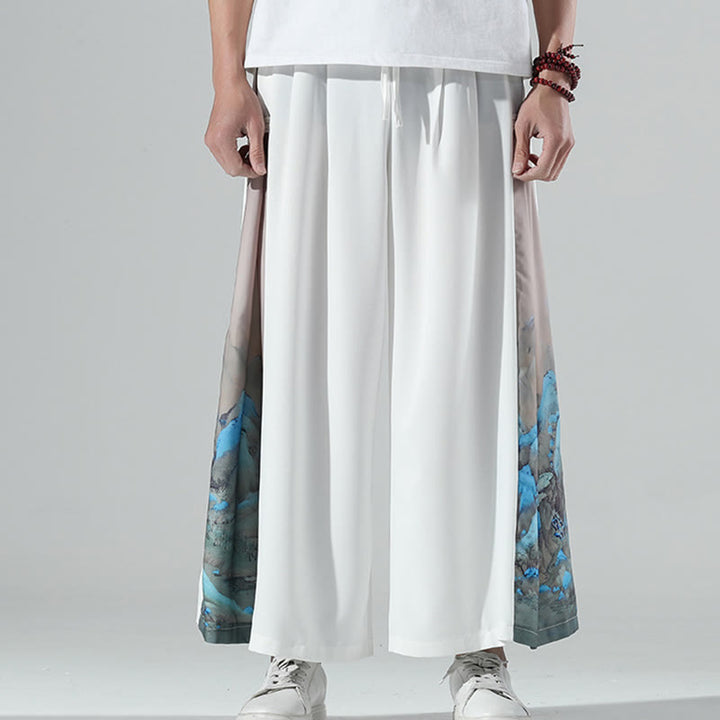 Buddha Stones 山と川の柄 メンズ ワイドレッグパンツ ポケット付き - image 12
