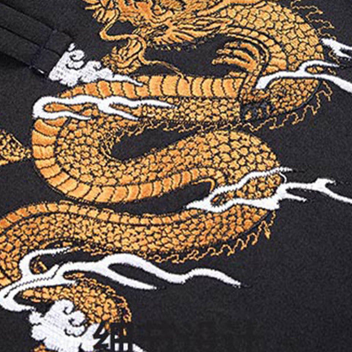 Buddha Stones刺繍ドラゴンフロッグボタンデザイン長袖メンズジャケット - image 5