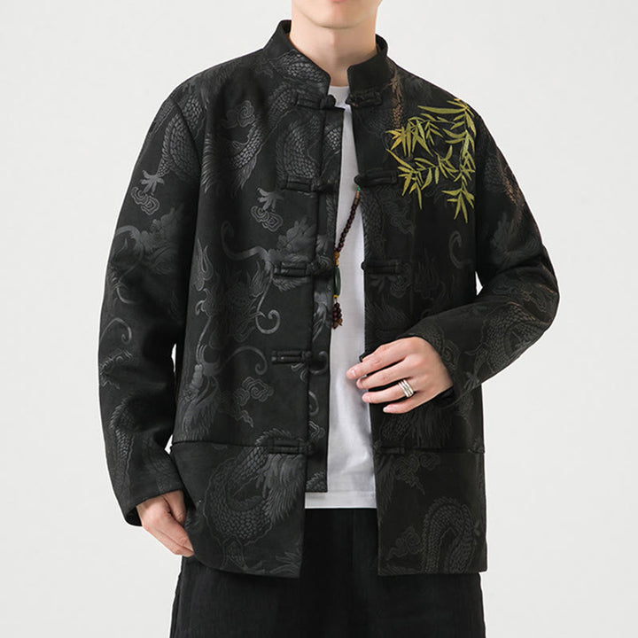 Buddha Stones竹 龍 カエルボタンデザイン 長袖 メンズジャケット - image 1