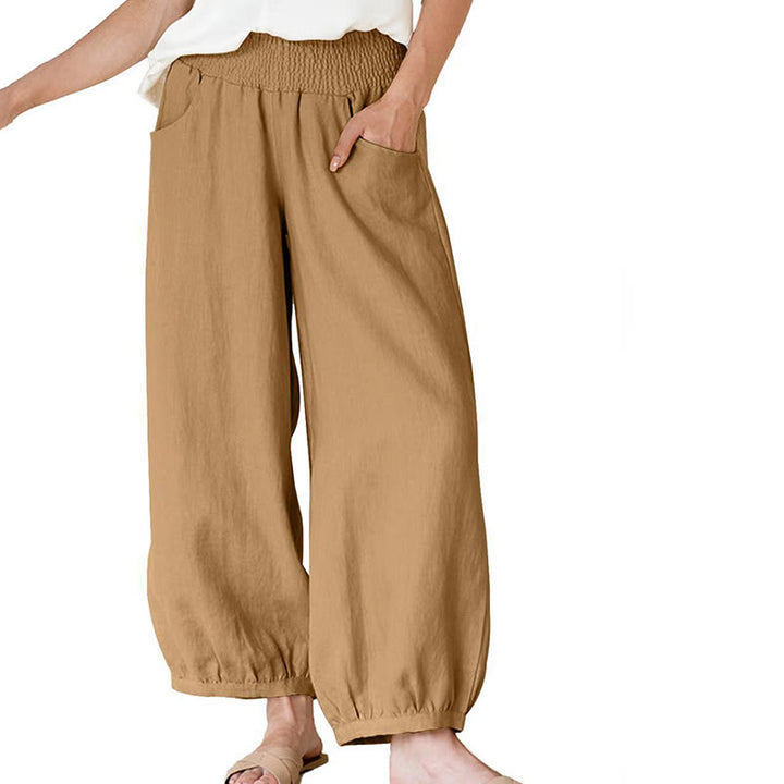 Buddha Stones無地 レディース ハーレムパンツ ポケット付き - サンディブラウン - US12、 UK/AU16、 EU44 (2XL) - image 10