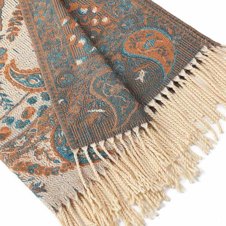 Buddha Stonesエスニック刺繍ペイズリー花柄タッセルソフトスカーフショール - image 15