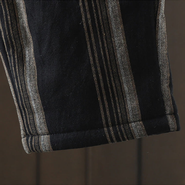 Buddha Stones通勤用サーマルストライプコットンコーデュロイレディースハーレムパッド入りパンツ（ポケット付き） - image 13