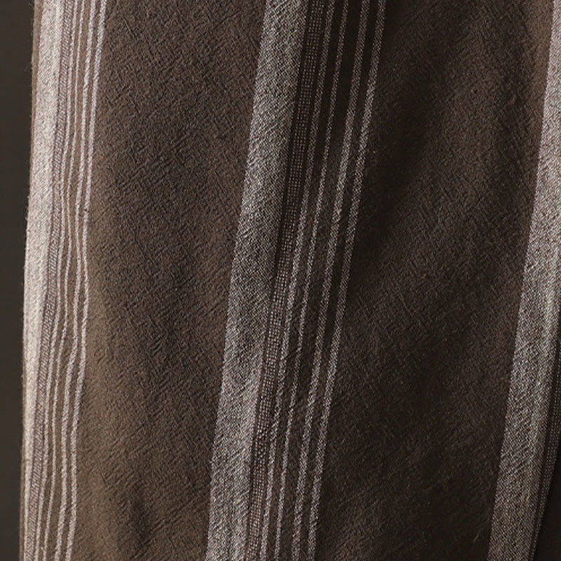 Buddha Stones通勤用サーマルストライプコットンコーデュロイレディースハーレムパッド入りパンツ（ポケット付き） - image 6