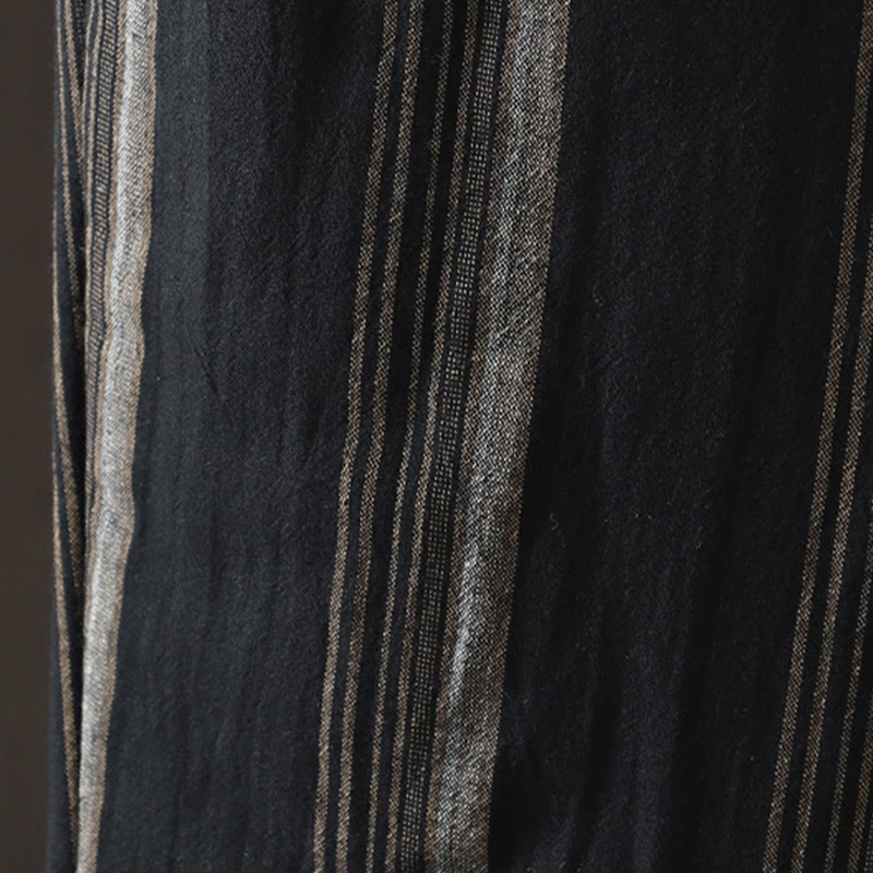 Buddha Stones通勤用サーマルストライプコットンコーデュロイレディースハーレムパッド入りパンツ（ポケット付き） - image 12