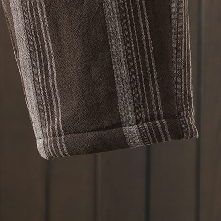 Buddha Stones通勤用サーマルストライプコットンコーデュロイレディースハーレムパッド入りパンツ（ポケット付き） - image 7