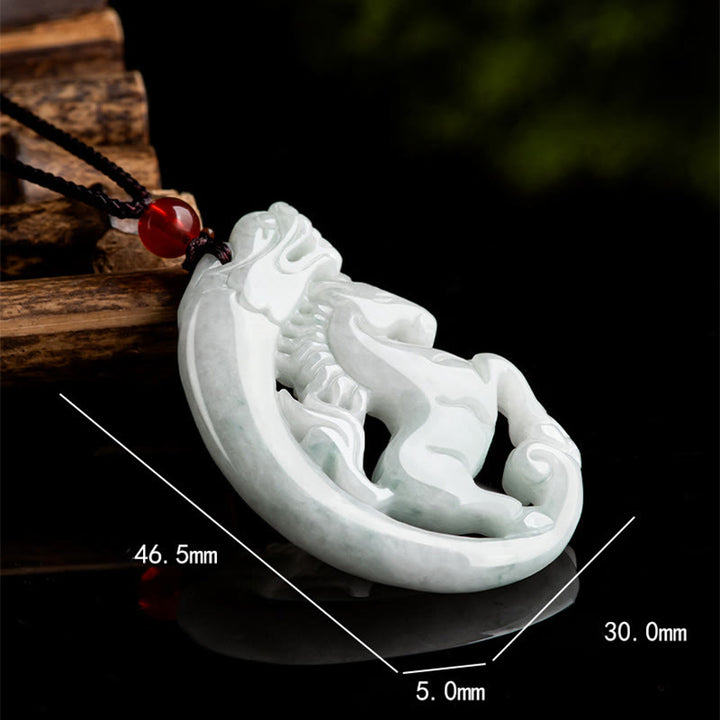 Buddha Stones午年 龍 翡翠豊かさロープ ネックレス ペンダント - image 5