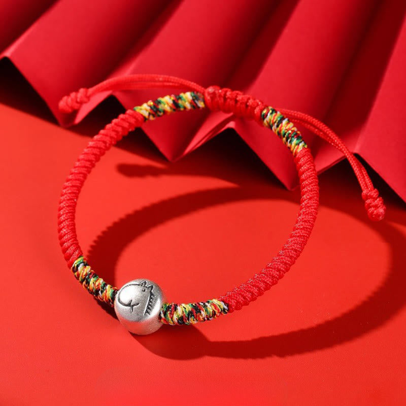 Buddha Stones 999スターリングシルバー 中国十二支 馬チャーム赤紐強さ 編み込みブレスレット - image 5