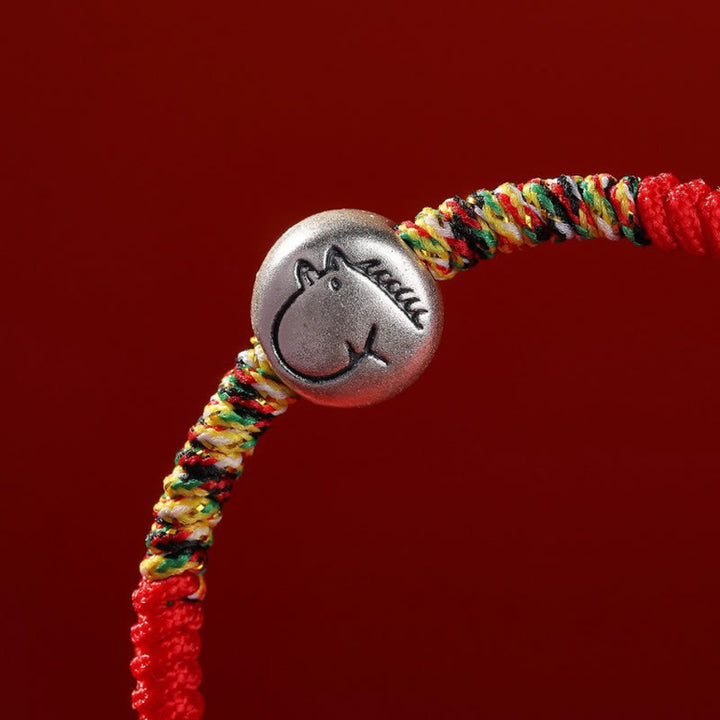 Buddha Stones 999スターリングシルバー 中国十二支 馬チャーム赤紐強さ 編み込みブレスレット - image 7