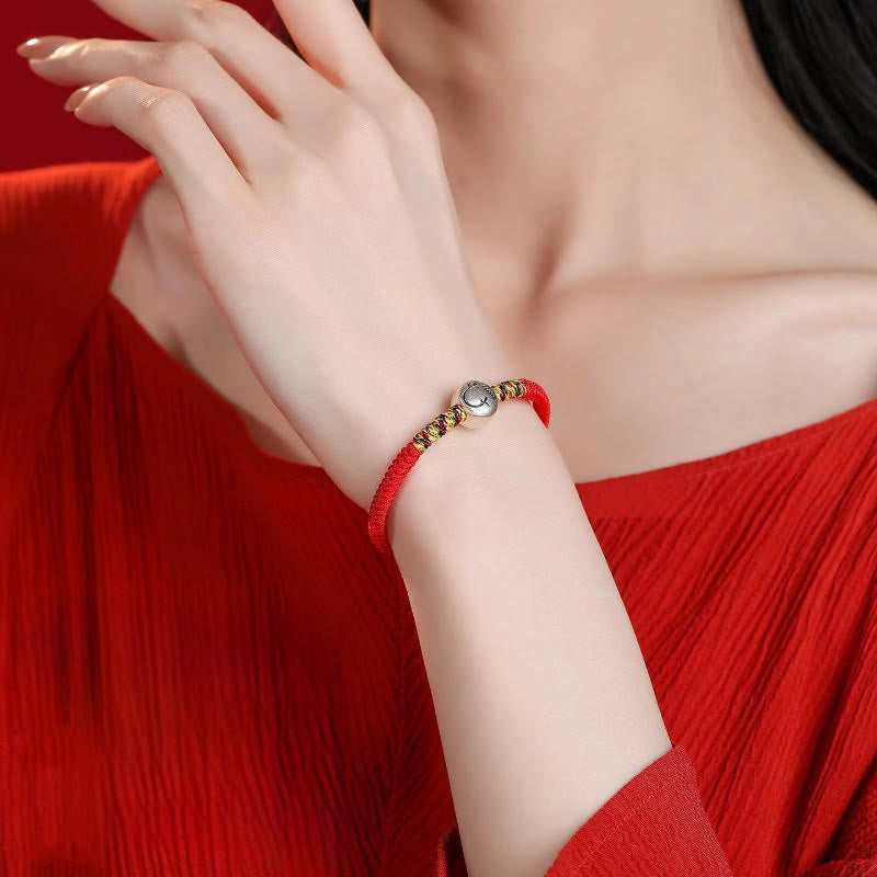 Buddha Stones 999スターリングシルバー 中国十二支 馬チャーム赤紐強さ 編み込みブレスレット - image 11