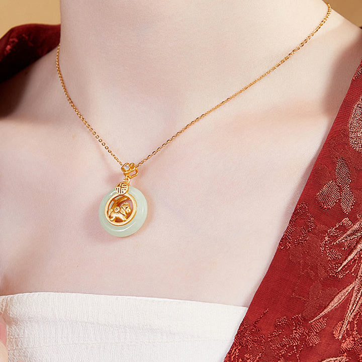 Buddha Stones925スターリングシルバー 午年 和田翡翠平和のお守りチャーム幸運ネックレスペンダント - image 12