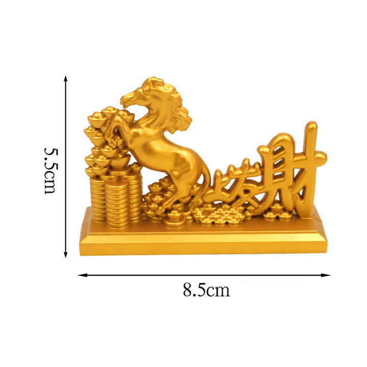Buddha Stones中国の干支 午年幸運繁栄豊かさ家の装飾 - 馬の金持ち 8.5×5.5cm - image 17