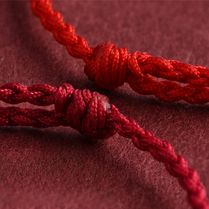 Buddha Stones馬年 999 スターリングシルバー 銅貨 幸運のロープ 編み込みブレスレット アンクレット - image 3