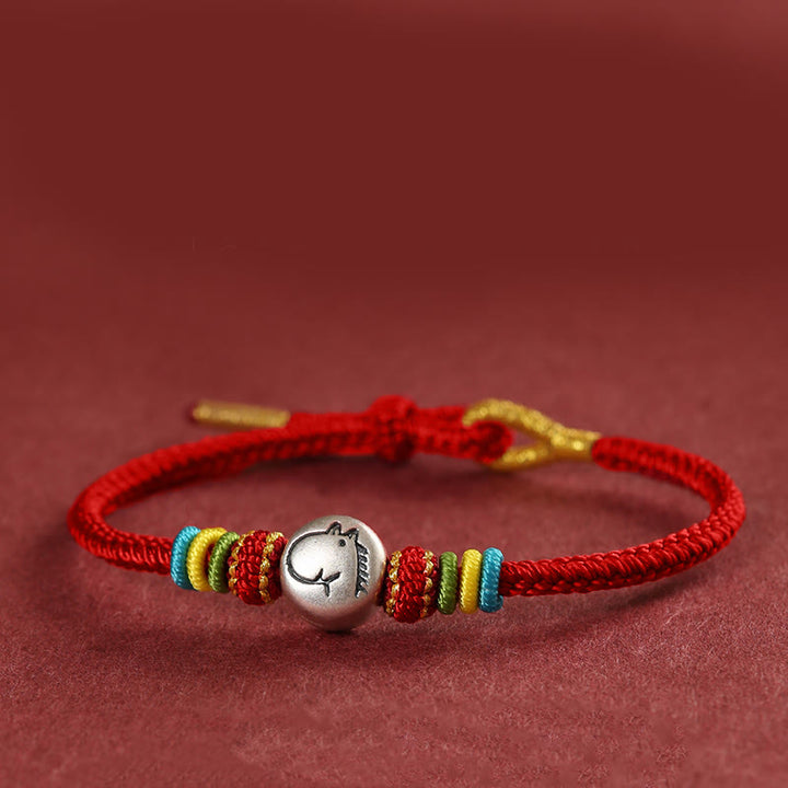 Buddha Stones馬年 999 スターリングシルバー赤紐編み込み 信仰のブレスレット - レッド（手首周り14～18cm） - image 10