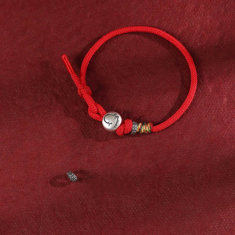 Buddha Stones馬年 999 スターリングシルバー 銅貨 ロープ編み守護ブレスレット - image 3