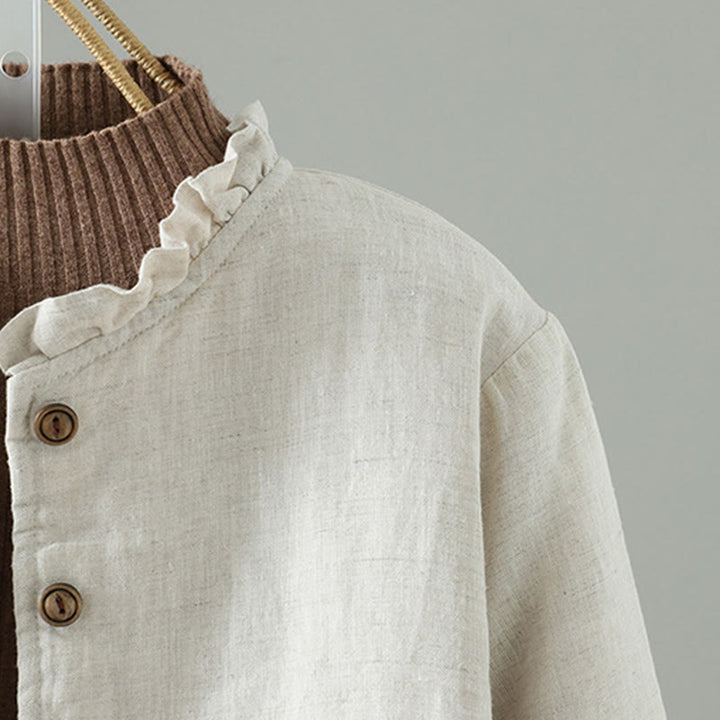 Buddha Stonesカジュアルボタン レディース 長袖 コットンジャケット ポケット付き - image 7