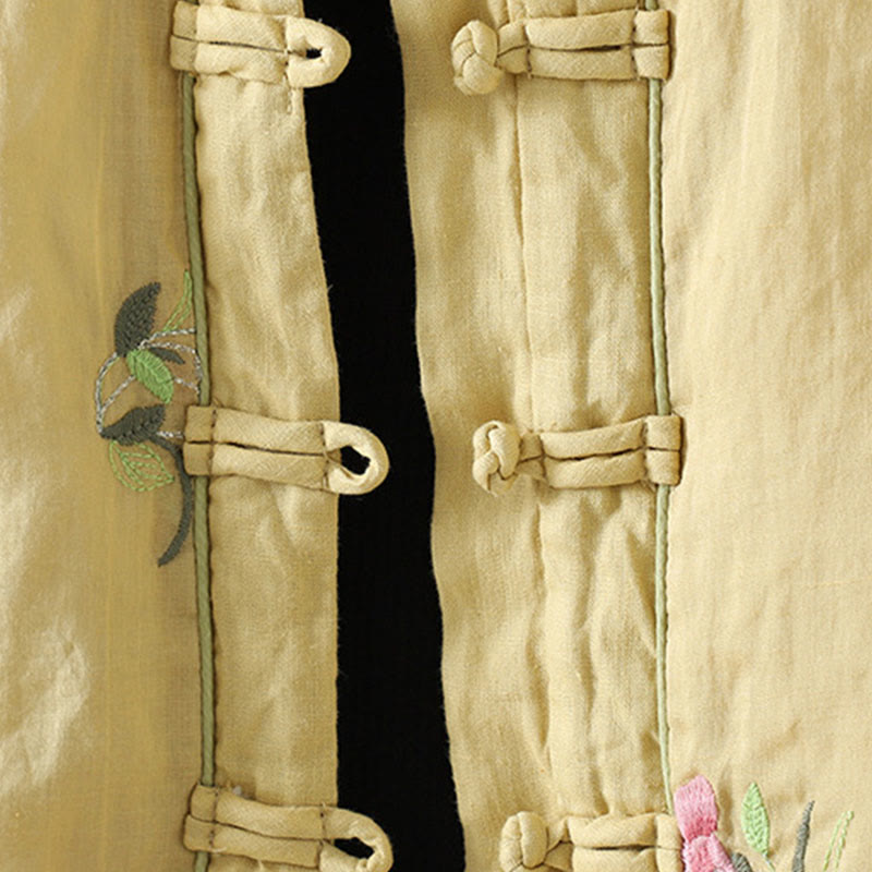 Buddha Stonesの花刺繍レディース長袖コットンパッド入りジャケット（ポケット付き） - image 14