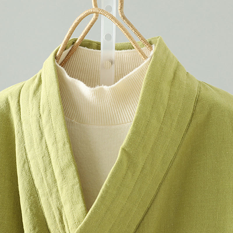 Buddha Stonesドローストリング禅瞑想レディース長袖コットンジャケット - image 2