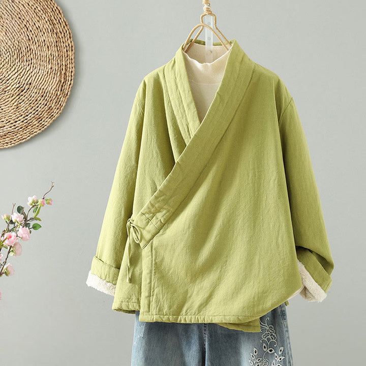 Buddha Stonesドローストリング禅瞑想レディース長袖ジャケット - 黄緑 - US8-10，UK/AU12-14，EU40-42 (2XL) - image 0