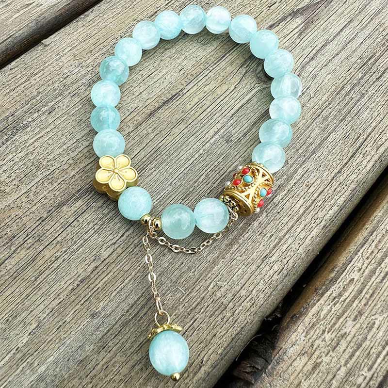 Buddha Stonesチベット産 ホワイトアゲート 水晶石 花 ポジティブブレスレット - image 10