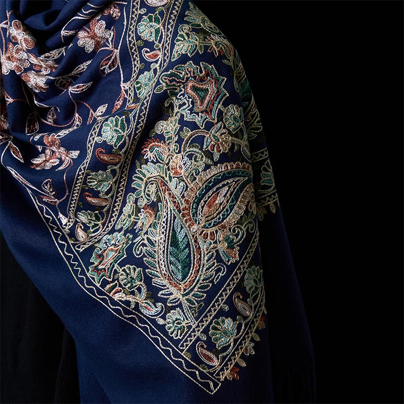 Buddha Stones冬 ブラウンベージュ 小花 つる カシューナッツ 花柄 タッセル 心地よい スカーフ ショール - image 4