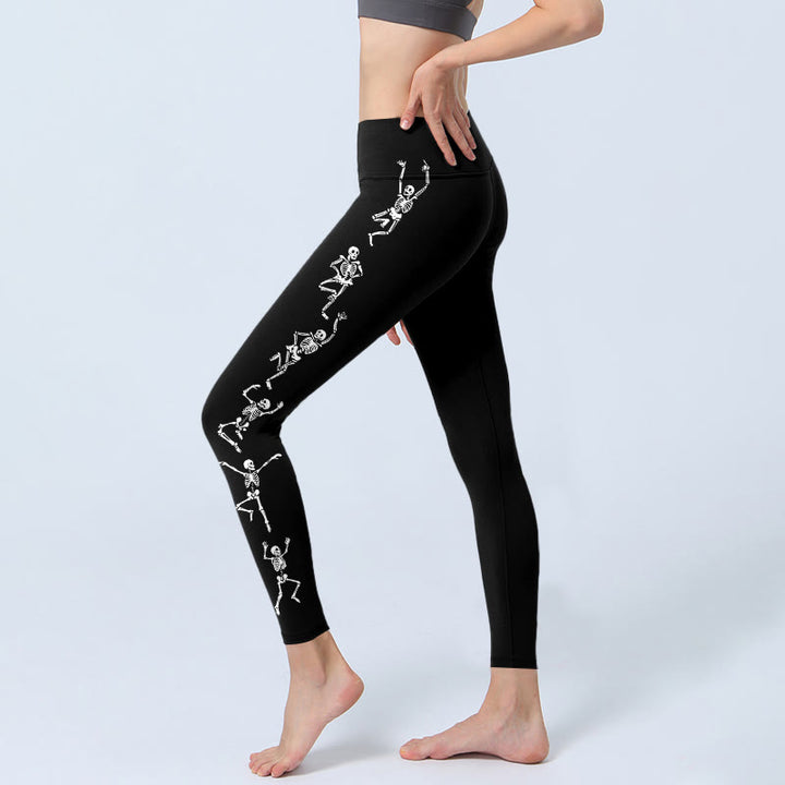 Buddha Stonesの王 森のスカル柄 ジムレギンス レディース ヨガパンツ - image 2