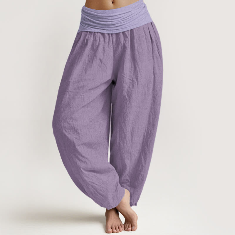 Buddha Stonesピュアコットン プラム レディース 伸縮性ウエスト ハーレムパンツ - 梅 - US22、 UK/AU26、 EU54 (6XL) - image 0