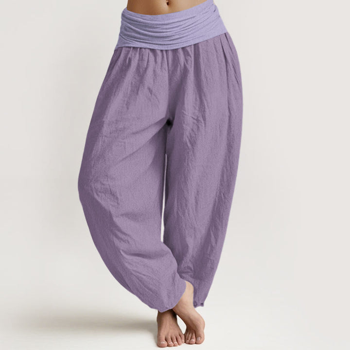 Buddha Stonesピュアコットン プラム レディース 伸縮性ウエスト ハーレムパンツ - 梅 - US22、 UK/AU26、 EU54 (6XL) - image 0