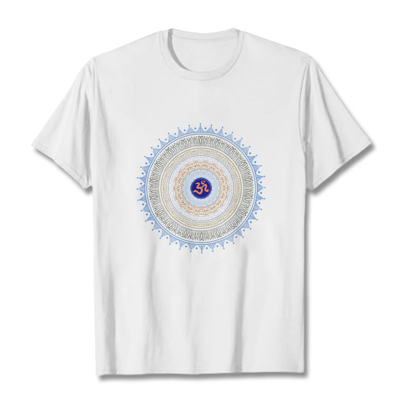 Buddha Stones曼荼羅花OM柄Tシャツ - 白 - 2XL - image 7