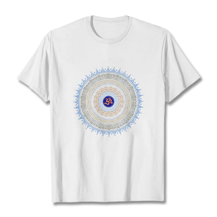 Buddha Stones曼荼羅花OM柄Tシャツ - 白 - 2XL - image 7