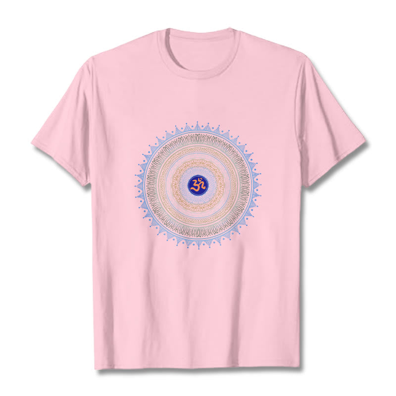 Buddha Stones曼荼羅花OM柄Tシャツ - ライトピンク - 2XL - image 12