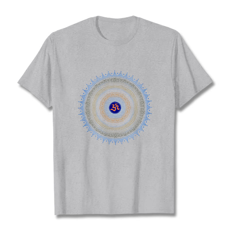 Buddha Stones曼荼羅花OM柄Tシャツ - ライトグレー - 2XL - image 19