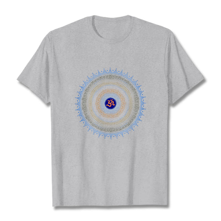 Buddha Stones曼荼羅花OM柄Tシャツ - ライトグレー - 2XL - image 19