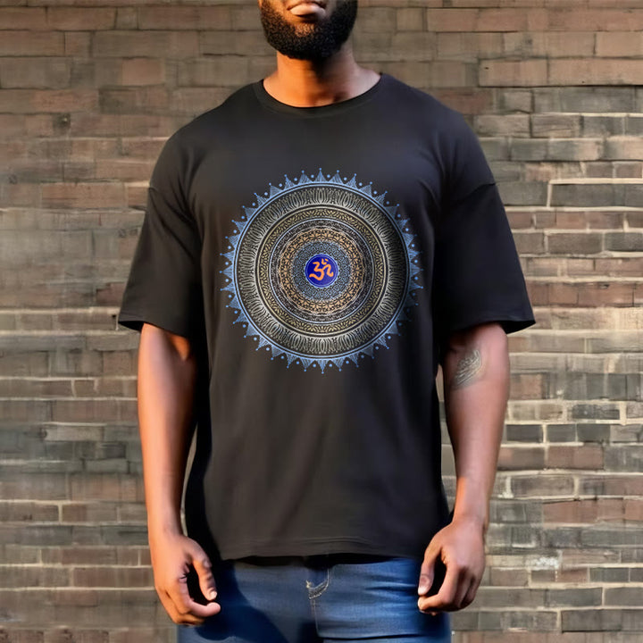 Buddha Stones曼荼羅花OM柄Tシャツ - image 2