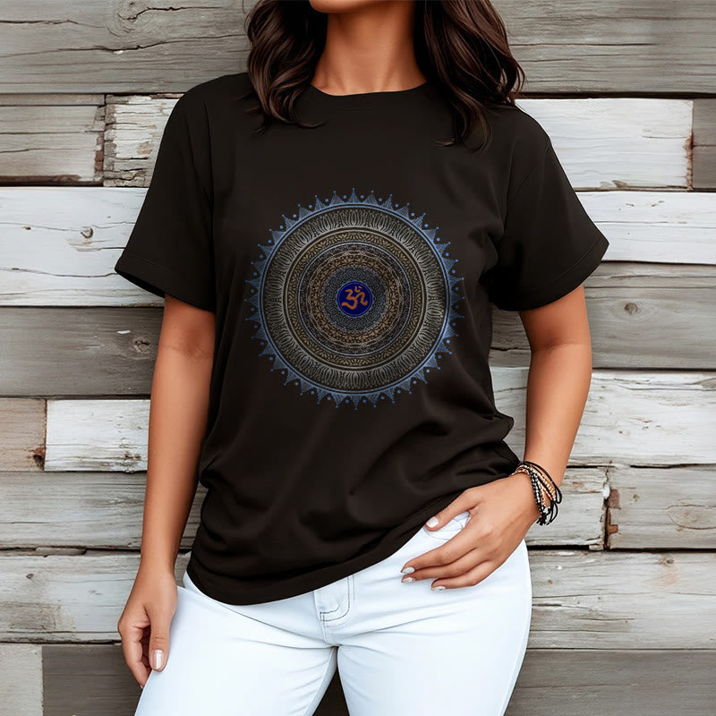 Buddha Stones曼荼羅花OM柄Tシャツ - image 3