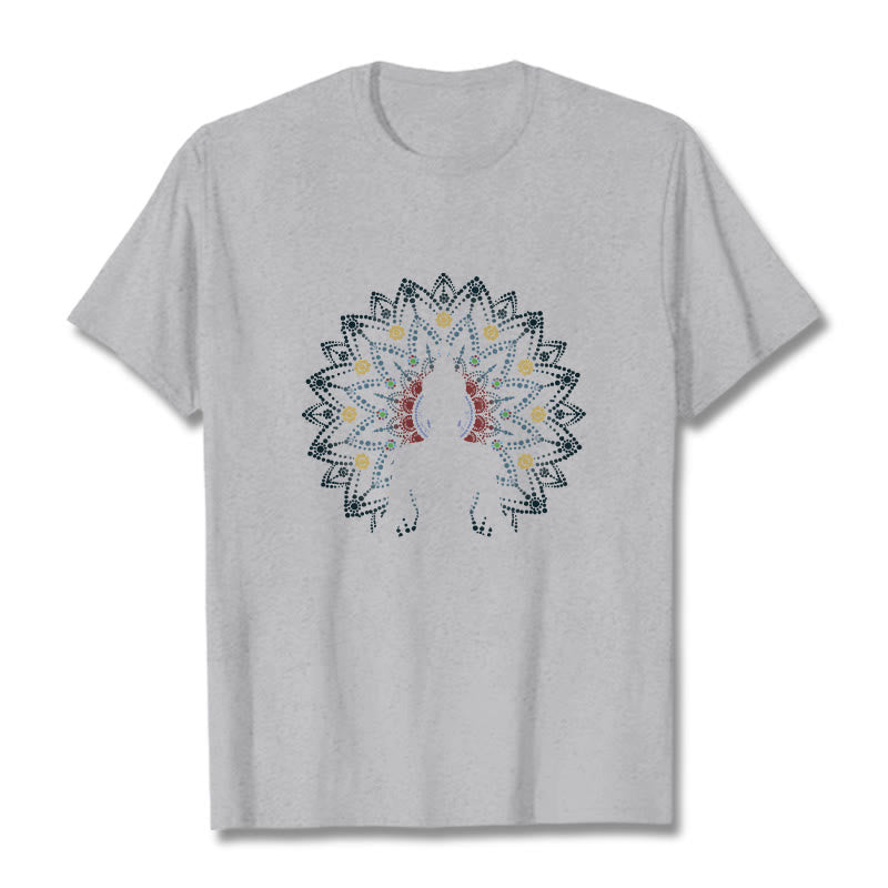 Buddha Stones曼荼羅花座仏陀柄Tシャツ - ライトグレー - 2XL - image 19