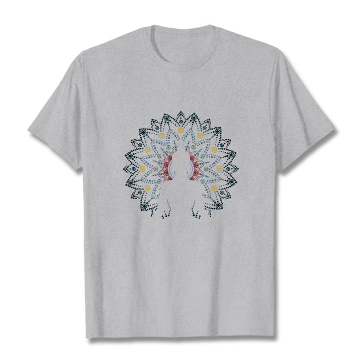 Buddha Stones曼荼羅花座仏陀柄Tシャツ - ライトグレー - 2XL - image 19