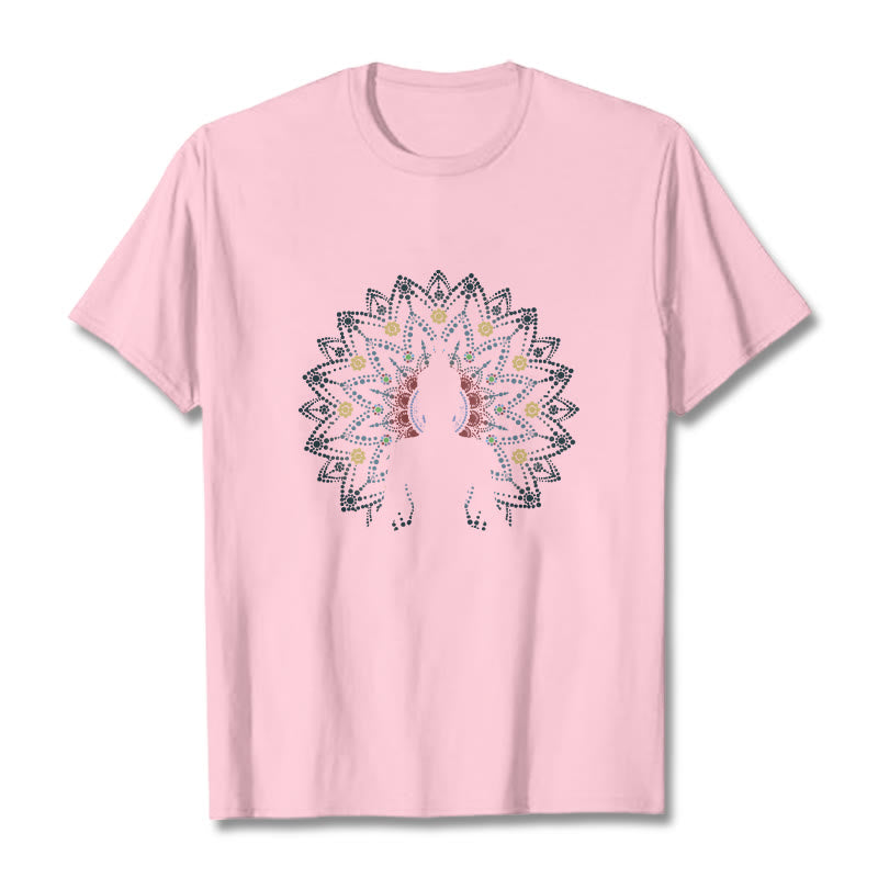 Buddha Stones曼荼羅花座仏陀柄Tシャツ - ライトピンク - 2XL - image 14