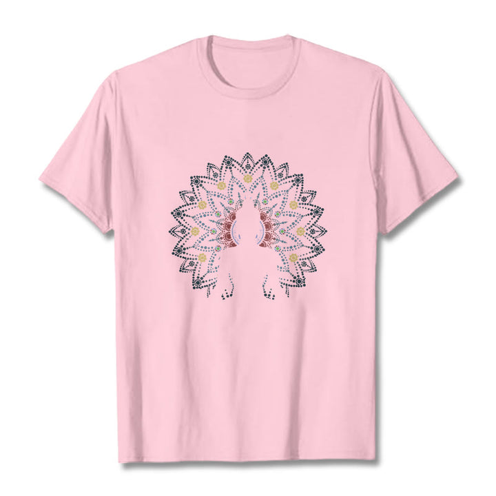 Buddha Stones曼荼羅花座仏陀柄Tシャツ - ライトピンク - 2XL - image 14