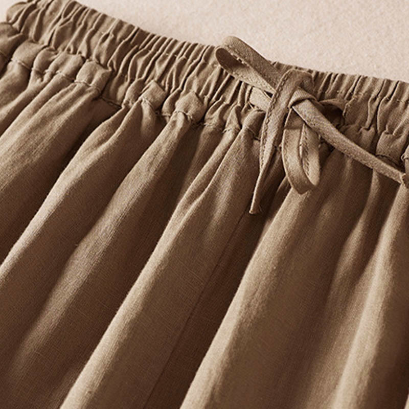 レディース ハーレムパンツ スモールフラワー刺繍 コットンリネン ポケット付き 夏用 Buddha Stones - image 5