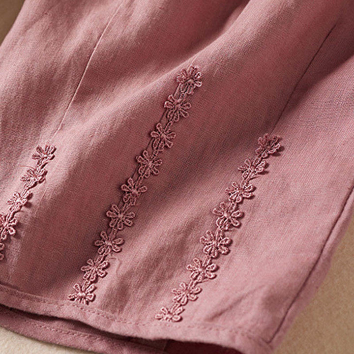 レディース ハーレムパンツ スモールフラワー刺繍 コットンリネン ポケット付き 夏用 Buddha Stones - image 15