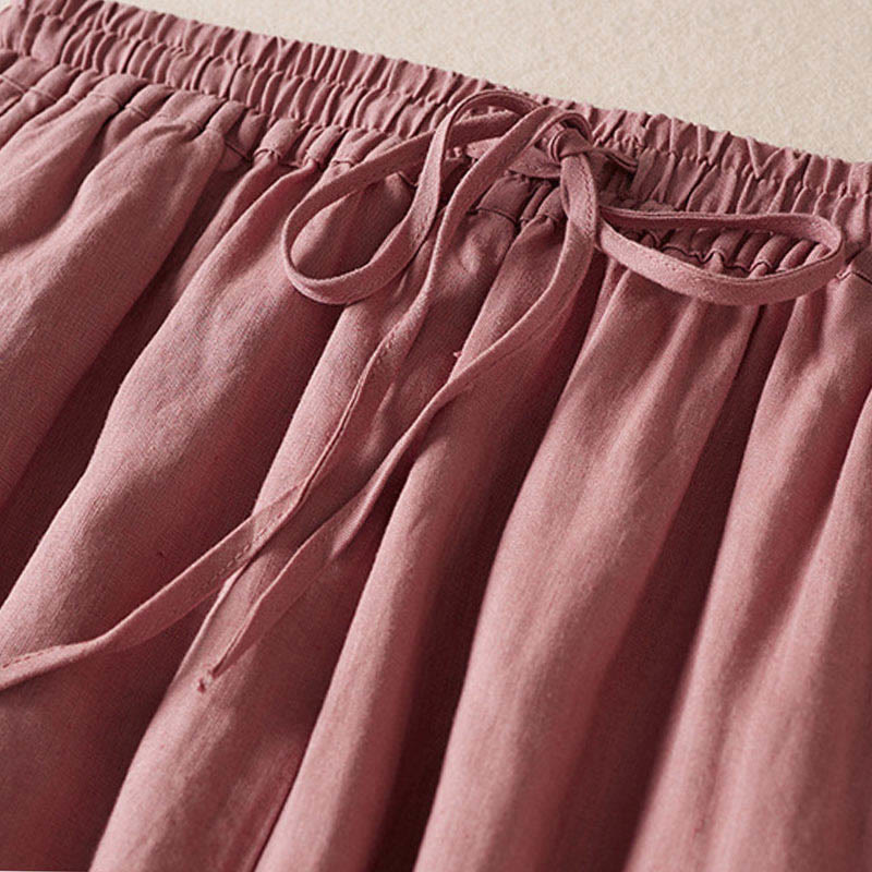 レディース ハーレムパンツ スモールフラワー刺繍 コットンリネン ポケット付き 夏用 Buddha Stones - image 12