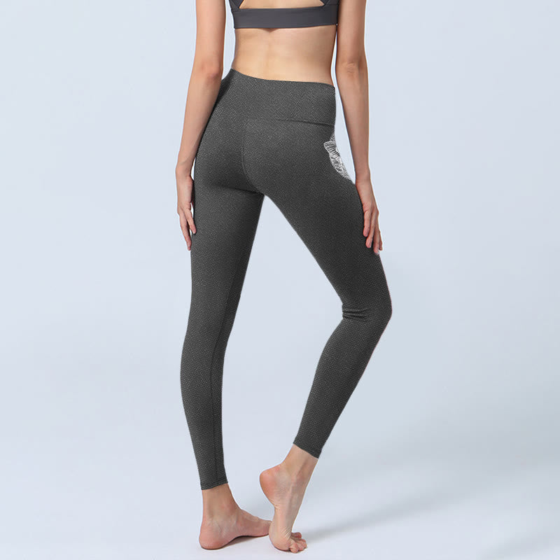 Buddha Stonesムーンモス スカルデザイン ジムレギンス レディース ヨガパンツ - image 3