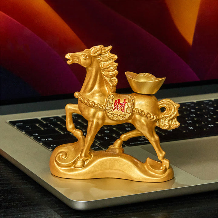 Buddha Stones中国十二支 馬 チャーム 銅貨幸運繁栄豊かさ家の装飾 - image 2