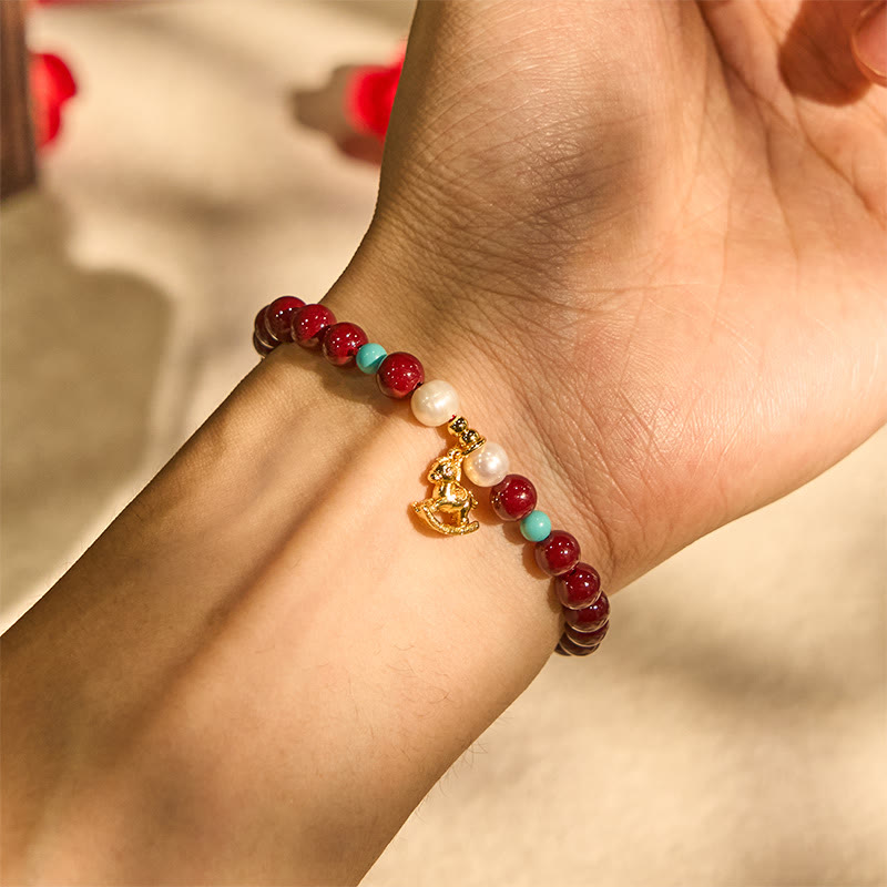 Buddha Stones年 天然辰砂パール良縁祈願ブレスレット - image 3