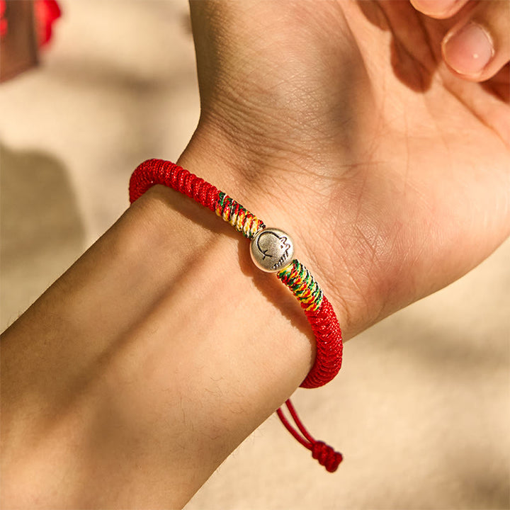 Buddha Stones 999スターリングシルバー 中国十二支 馬チャーム赤紐強さ 編み込みブレスレット - image 4
