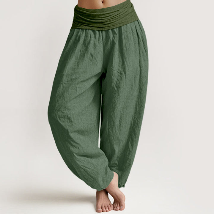 Buddha Stonesシーグリーン レディース ピュアコットン 伸縮性ウエスト ハーレムパンツ - シーグリーン - US22、 UK/AU26、 EU54 (6XL) - image 0