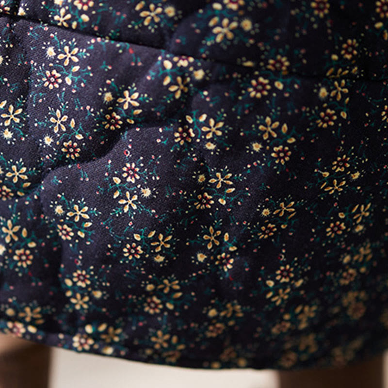 Buddha Stonesヴィンテージ 花柄 伸縮性ウエスト コットン レディース ミディスカート ポケット付き - image 7