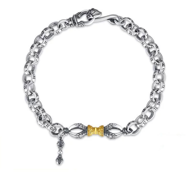 Buddha Stonesレトロオーム・マニ・パドメ・フムバジュラ 銅カーム ブレスレット - 22cm - image 1