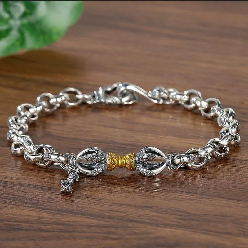 Buddha Stonesレトロオーム・マニ・パドメ・フムバジュラ 銅カーム ブレスレット - 18cm - image 0